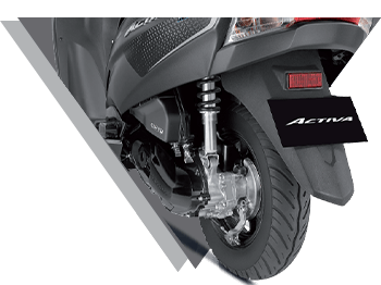 3-Step Adjustable Rear SuspensionThis special edition Activa comes with black chrome highlights, both on the front and on the logo carved on the side panels, projecting the premium essence of the scooter.